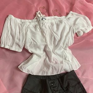 White Open Back Blouse (L) Express